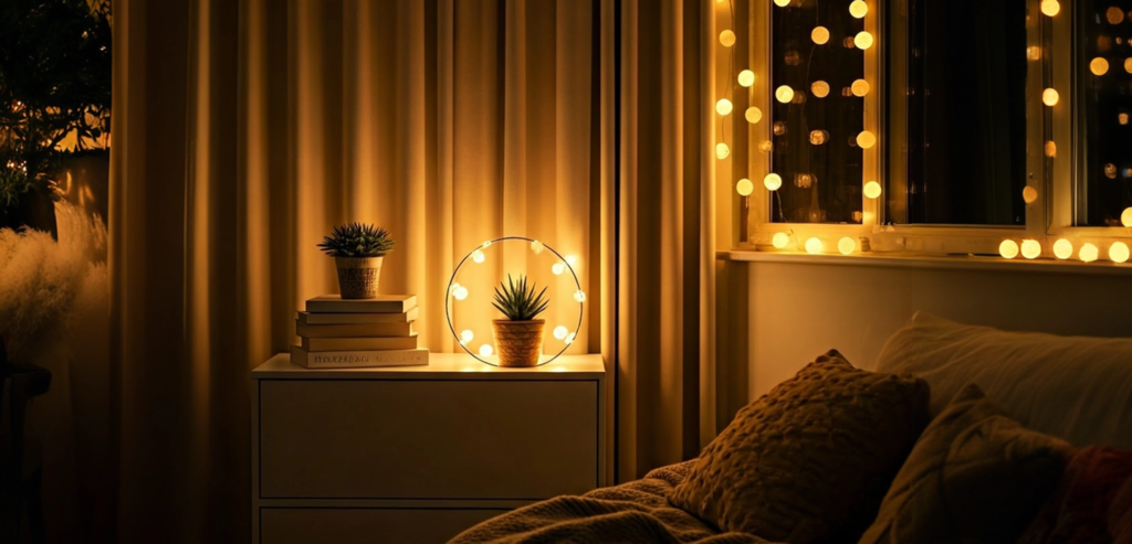 Luces y adornos navideños