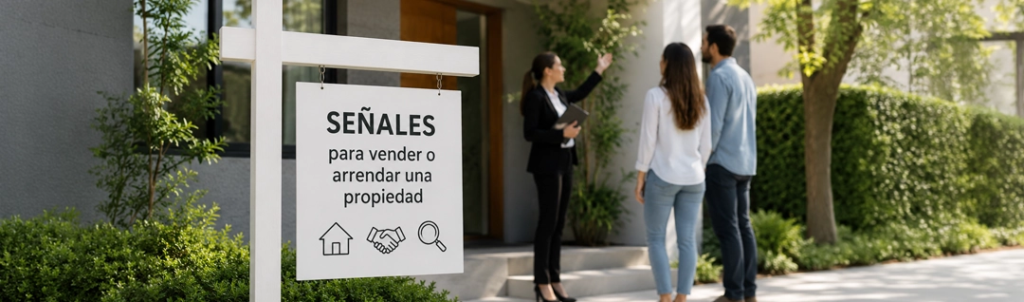Señales para vender o arrendar una propiedad